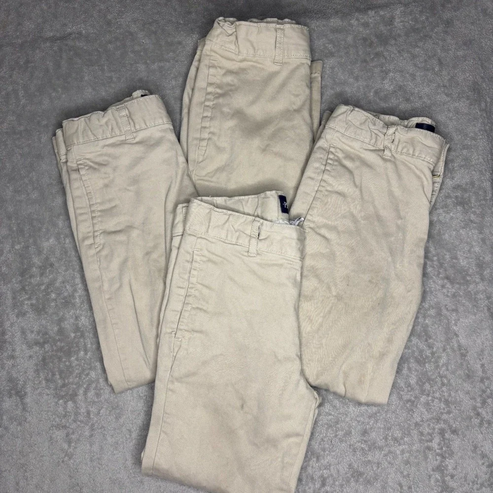 Childrens Place Boys Khaki Chino School Uniform Pants Bundle Size 6 Lot of 4